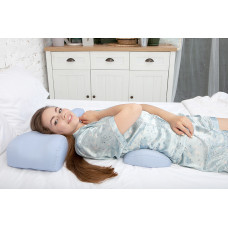 Подушка ортопедическая под поясницу для сна Roller Pillow Back (тенсел) Beauty Balance® голубой